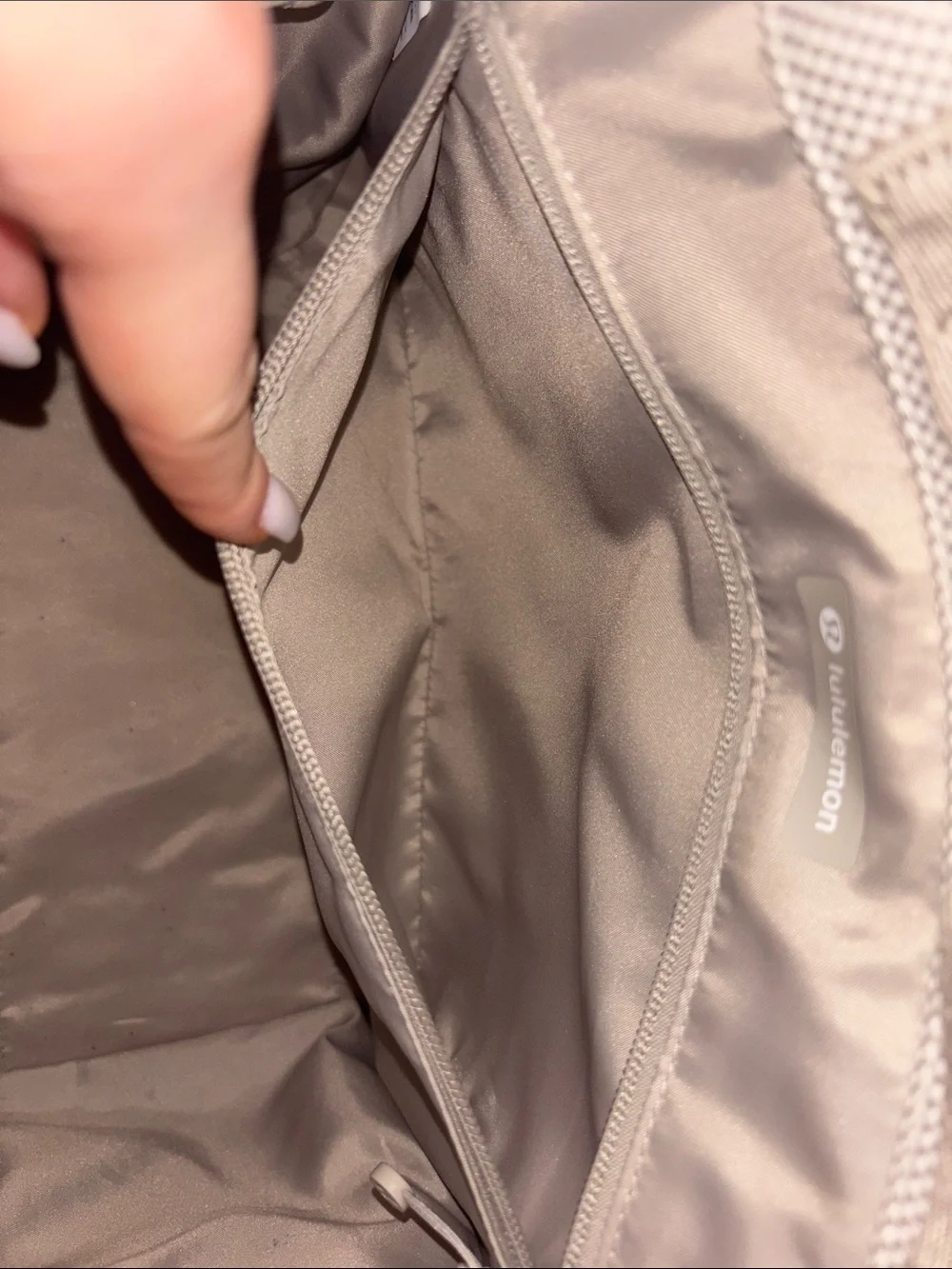 lululemon athletica Taupe Canvas Tote with Logo